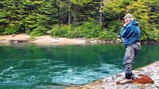 Pesca de Salmón Chinook de 18kg ( King Salmon ) en Chile.